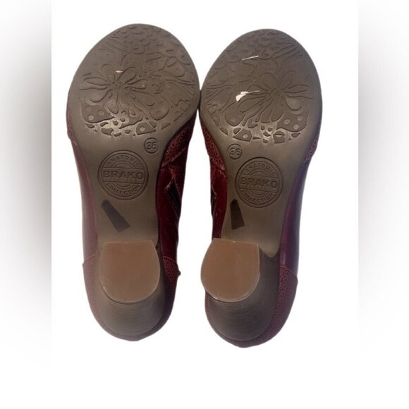 NWT Brako anatomic Burgundy Comfortable suede leather ankle zippered bootie 36 - Picture 5 of 5